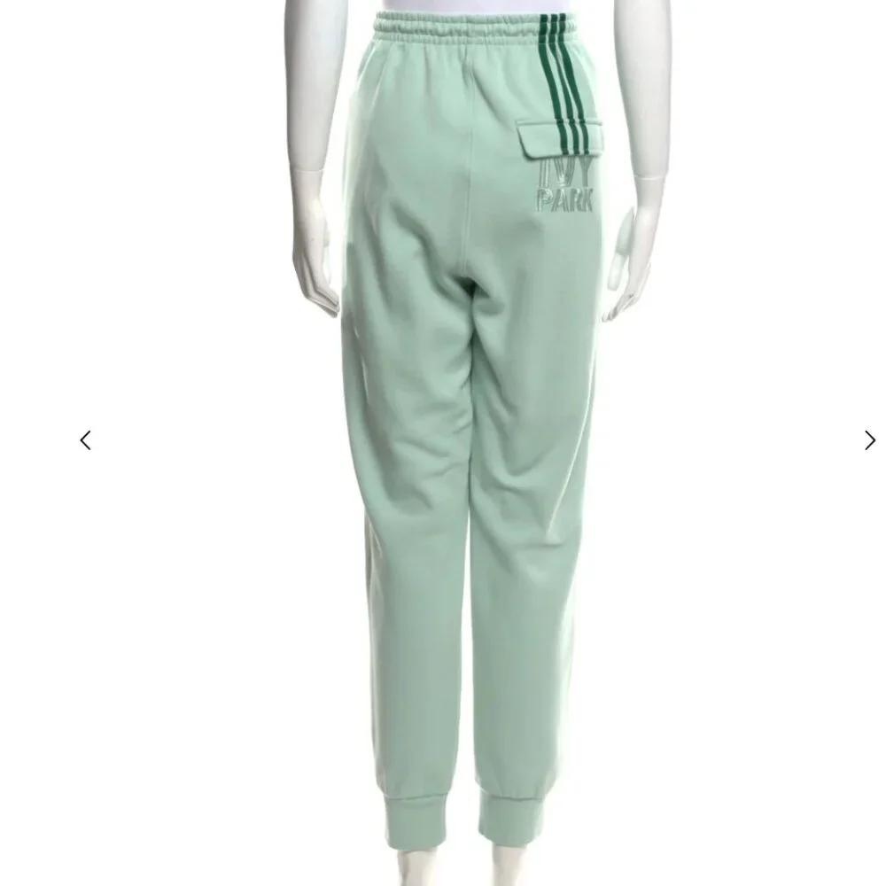 Adidas x Ivy Park Striped Knit Joggers Mint Green Medium - Picture 2 of 3